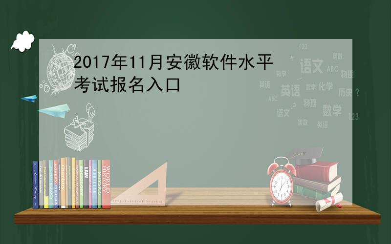 2017年11月安徽软件水平考试报名入口