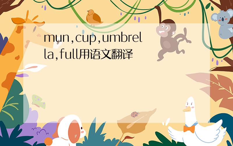 mun,cup,umbrella,full用语文翻译