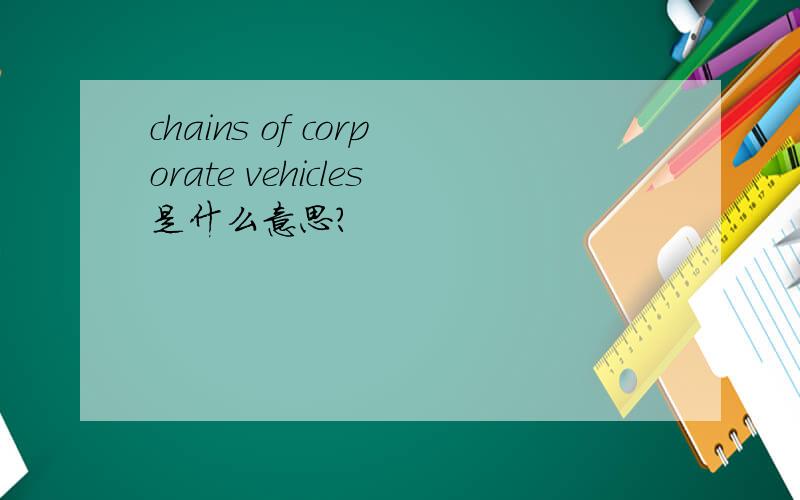 chains of corporate vehicles是什么意思?