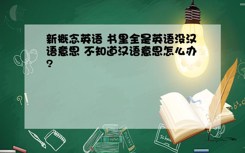 新概念英语 书里全是英语没汉语意思 不知道汉语意思怎么办?