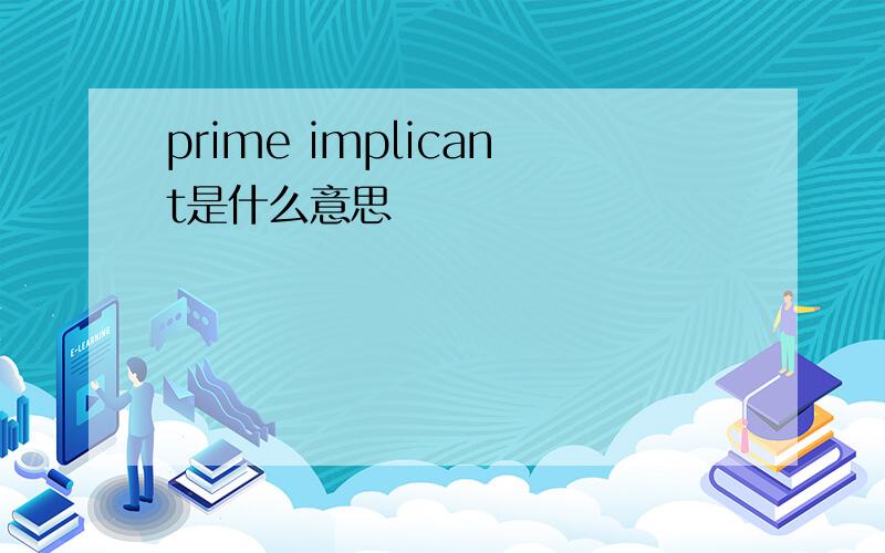 prime implicant是什么意思