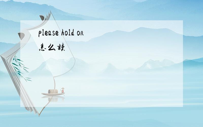 please hold on怎么读