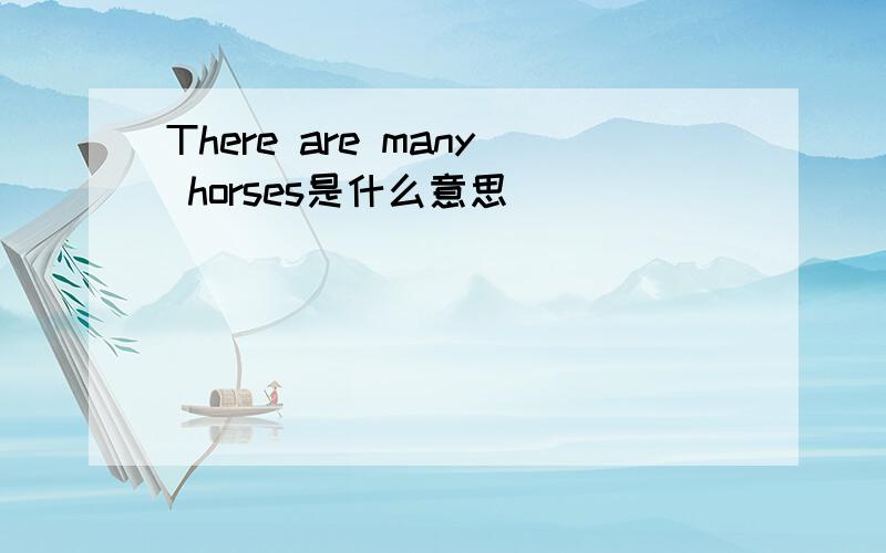 There are many horses是什么意思
